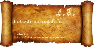 Lutsch Barnabás névjegykártya